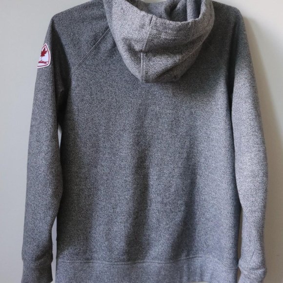 Canadiana grey salt & pepper zip up hoodie sweater - Picture 2 of 4